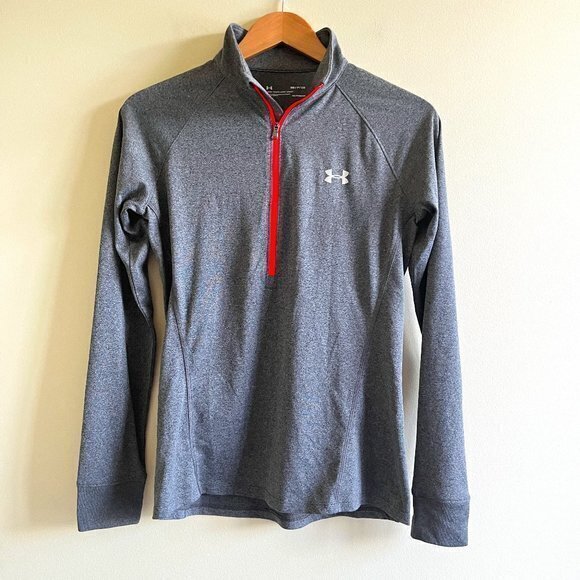 UA Under Armour Women's Gray UA Tech 1/2 Zip‎ Top Size S Heatgear Athletic Run - Picture 1 of 5